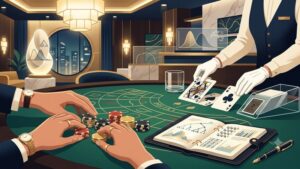 Абстрактная схема анализа вероятностей и стратегий ставок для игры в хай-лимит баккара от 3970 OK